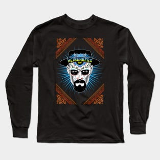 Heisenberg Sugar Skull with Border Long Sleeve T-Shirt